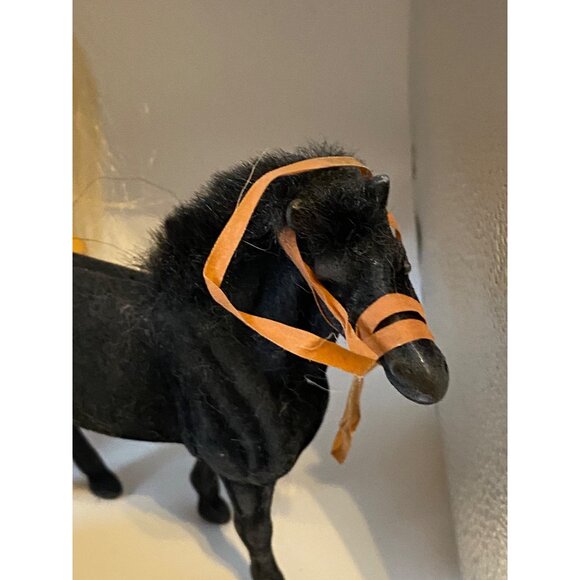 Lot Of Three Toy Horses With Accessories - Black White & Yellow With Pink Saddle - Picture 2 of 9